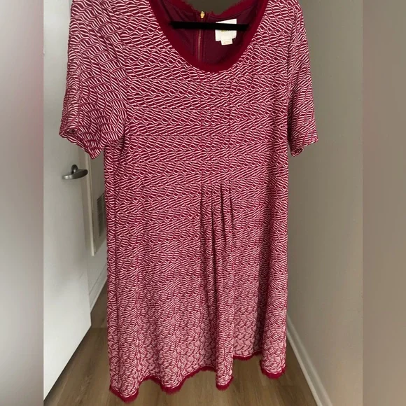 Anthropologie | Dresses | Anthropology Maeve Burgundy And White Dress |  Poshmark